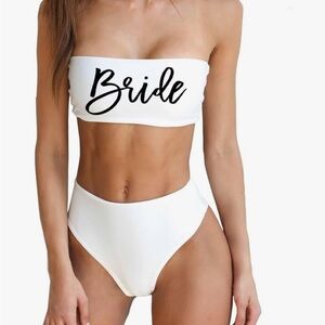 Amazon White Bride Bikini Set